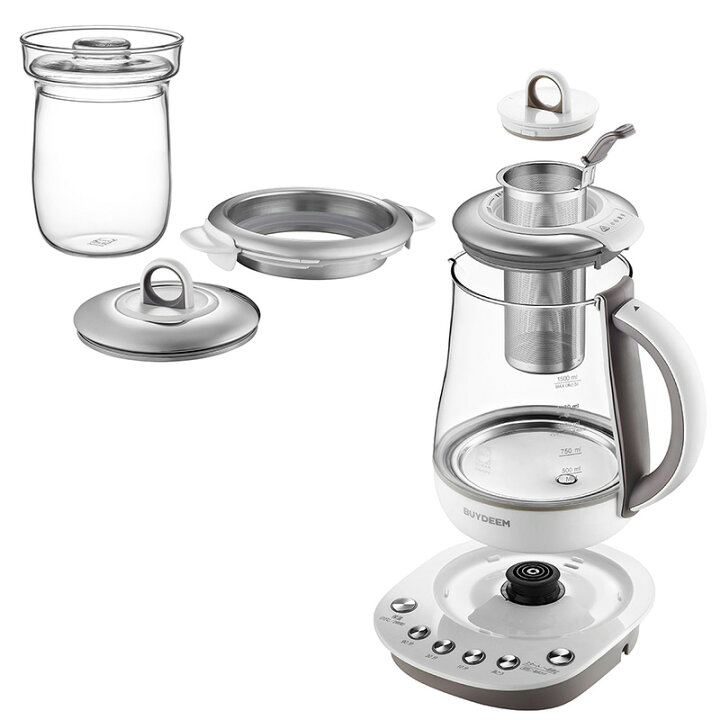 ケトル buydeem buydeem ポット BUYDEEM マルチポット 電気ケトル ガラス 1 5L 温度調整 クリア 95102 返品不可商品 - ファッション通販