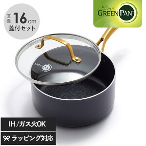 GreenPan �O���[���p�� �X�g�D�f�B�I �\�[�X�p�� 16cm �K���X�W�t �� �Ў� �\�[�X�p�� ������� IH �K�X �W ���S �m���X�e�B�b�N ���т���ɂ���