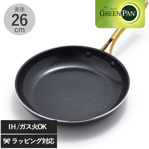 GreenPan �O���[���p�� �X�g�D�f�B�I �t���C�p�� 26cm �t���C�p�� IH �K�X ������� 26cm ���S �m���X�e�B�b�N ���т���ɂ��� �X�^�C���b�V�� �S�[���h
