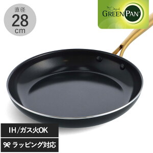 GreenPan �O���[���p�� �X�g�D�f�B�I �t���C�p�� 28cm �t���C�p�� IH �K�X ������� 28cm ���S �m���X�e�B�b�N ���т���ɂ��� �X�^�C���b�V�� �S�[���h