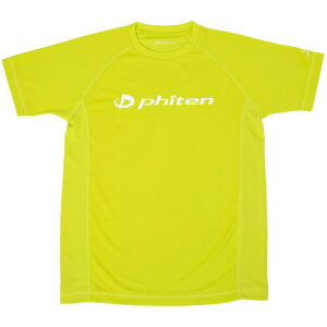phiten(ファイテン) RAKUシャツ SPORTS 半袖 ロゴ入り Tシャツ 2XO ライム×ロゴ白 JG357008