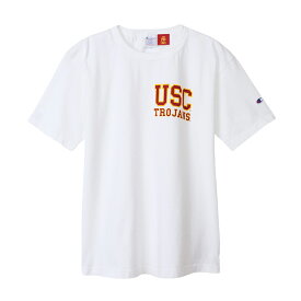 Champion(チャンピオン) ショートスリーブ Tシャツ USC(T1011) L ホワイト×マルーン C5-X303