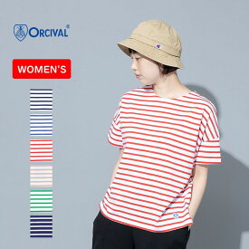 ORCIVAL(オーシバル) W WIDE BOAT NECK P.O. SHORT SLEEVE ウィメンズ 1 WHITE×RED #RC-9255