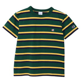 Champion(チャンピオン) 【24春夏】Kid's BORDER SHORT SLEEVE T-SHIRT キッズ 160cm ダークグリーン(570) CKZ305