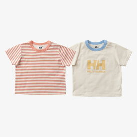 HELLY HANSEN(ヘリーハンセン) 【24春夏】ベビー マイファースト HHボーダープリント ティーセット 80 アイボリー×シアーオレンジ(VO) HB32423