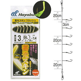 ハヤブサ(Hayabusa) 蓄光スキンサビキ (堤防小アジ五目)フラッシュ 4号-0.6 HS401
