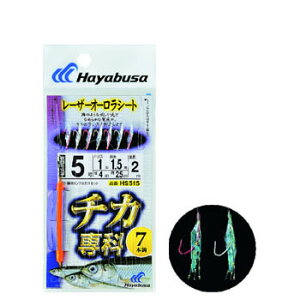 ハヤブサ(Hayabusa) チカ専科 レーザーオーロラシート 秋田キツネ7本鈎 鈎5/ハリス1 白×赤 HS515