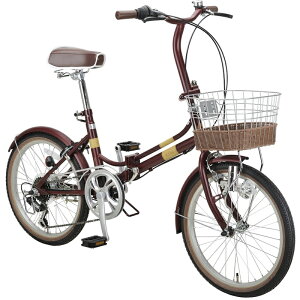 キャプテンスタッグ(CAPTAIN STAG) エリーサ FDB206 折りたたみ自転車 6段変速 20インチ クラシカルレッド YG-1226