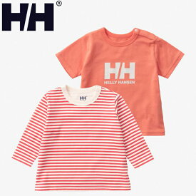 HELLY HANSEN(ヘリーハンセン) ベビー マイファースト HH ボーダープリントティーセット 90 アイボリー×レッド(IR) HB32375