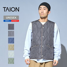 タイオン(TAION) ミリタリー Vネックボタン ダウンベスト スリットボタン L CHARCOAL TAION-001B2ML-1