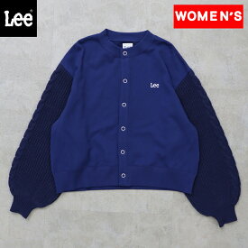 Lee(リー) Women's KNIT PANEL SWEAT CARDIGAN ウィメンズ M Navy LT7175