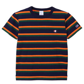 Champion(チャンピオン) 【24春夏】Kid's BORDER SHORT SLEEVE T-SHIRT キッズ 160cm ネイビー(370) CKZ305