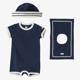 HELLY HANSEN(ヘリーハンセン) 【24春夏】B MY FIRST HH ROMPERS SET(マイファーストHHロンパースセット) 70cm オーシャンネイビー(ON) HB32350