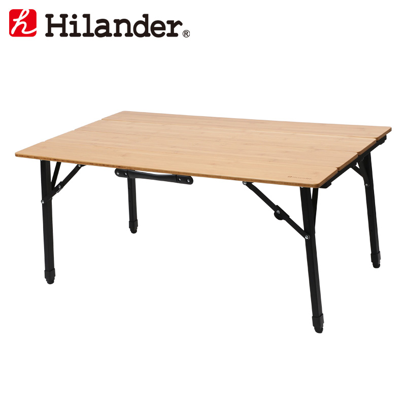 [アウトドアテーブル] Hilander(ハイランダー) バンブー4つ折りテーブル HCA0248