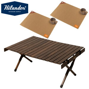 Hilander(�n�C�����_�[) �y�����ȃZ�b�g�z�E�b�h���[���g�b�v�e�[�u�� �\���b�h�t�B�[�� 100×70+�����`�����}�b�g2�� 100×70cm HCE-001+HCJ-053