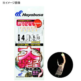 ハヤブサ(Hayabusa) 太ハリスサビキ 蓄光スキン レッド 鈎3/ハリス2 金 HS415