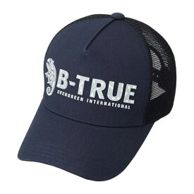 エバーグリーン(EVERGREEN) B-TRUE ラバーロゴメッシュキャップ フリー ネイビー×ブラック