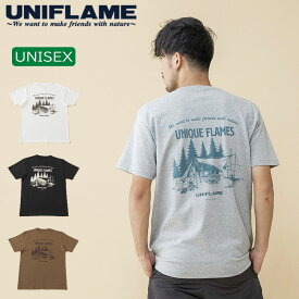 ユニフレーム(UNIFLAME) 【ユニフレーム×ナチュラム】7.1オンス へヴィーウェイト バックプリント Tシャツ L グレー URNT-9