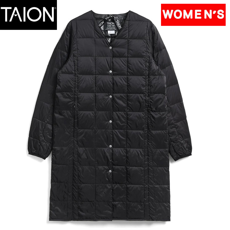 タイオン(TAION) Women's Vネックボタン ロングダウンジャケット ウィメンズ M BLACK TAION-W101-LONG |  ナチュラム 楽天市場支店