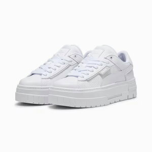 PUMA(v[}) W MAYZE CRASHED LEATHER(CY NbVh U[)EBY 23.5cm PUMA WHITE 396011