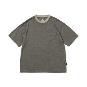 �X�m�[�s�[�N(snow peak) Summer Wool Stripe T-Shirt �S2�F �S2�T�C�Y