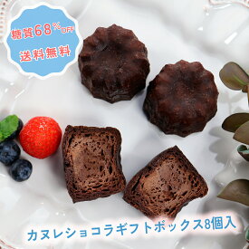 【着後レビューで500円OFFクーポン配布中】【糖質68％オフ】焼菓子 カヌレショコラギフトボックス 8個入 低糖質 スイーツ 糖質制限 デザート 低糖質専門店 NATUVIEW ナチュビュー natuview 砂糖不使用 ケトジェニック 低糖質スイーツ 糖質オフスイーツ