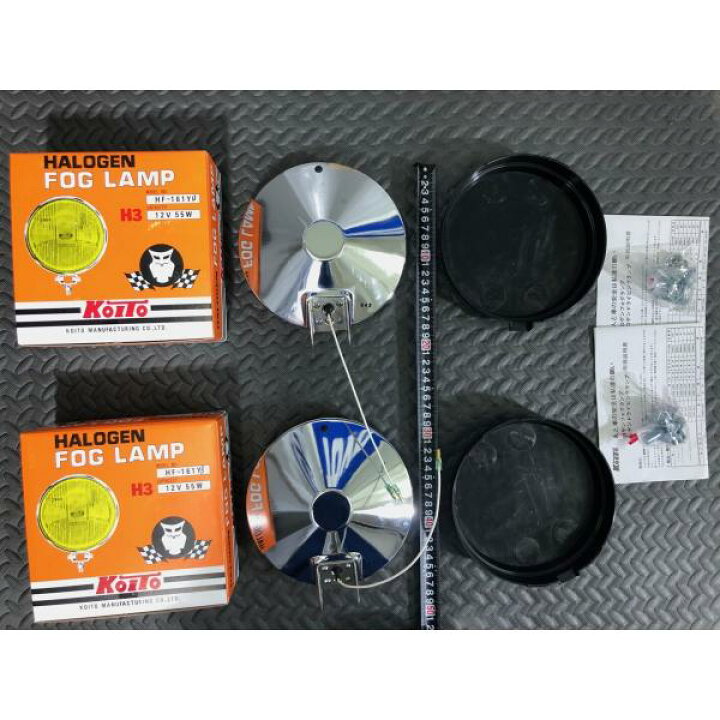 Fog lamp カバー 小糸 フォグランプ ガラスレンズ 2個 黒金カバー付 小糸製作所 161型 丸 ハロゲン フォグランプ 検 金属製ケース 24V 球を使えば V 車 使用可能 ハイエース プロボックス デコトラ 日野 いすゞ 三菱 扶桑 UD 旧車 プロフィア スーパーグレート ギガ クオン fog lamp