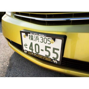 X݌ɗL{ TCY ԌΉ Raised MOONEYES S CZX v[g t[ MG062BKMO ) [ACY io[t[ g License Plate Frame  킢 AJ vE