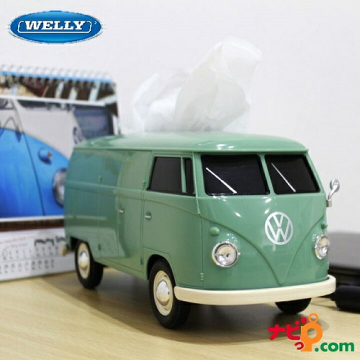 楽天市場 Vwバス フォルクス ワーゲンバス ティッシュボックス ティッシュケースプラス グリーン ナビッピオンライン 楽天市場店