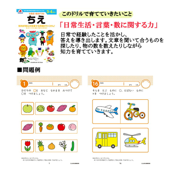 七田式 10の基礎概念 夏休み プリント 教材 春休み 教育 幼児 かたち 4歳セット 3歳 いろ 冬休み 2歳 ドリル 七田式教育