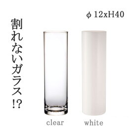 割れない花瓶 PVシリンダー φ12xH40 CLR WH花瓶 一輪挿し フラワーベース シンプル 花 コンパクト 大きめ ギフト プレゼント リビング 玄関 インテリア かわいい ブラック ホワイト 透明 ナチュラル おしゃれ ホワイエ FOYER ポリカーボネート 2300006 2300006WH