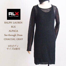 【SALE】【OUTLET】【RLX by Ralph Lauren】ラルフローレン　アールエルエックス　アルパカ　シースルーニット　ワンピース/CHACOAL GRAY【あす楽対応】