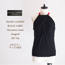 【SALE】【OUTLET】【BLACK LABEL by Ralph Lauren】ラルフローレン ブラックレーベル　ビーズ デコラティブ　デザイントップス/BLACK【あす楽対応】
