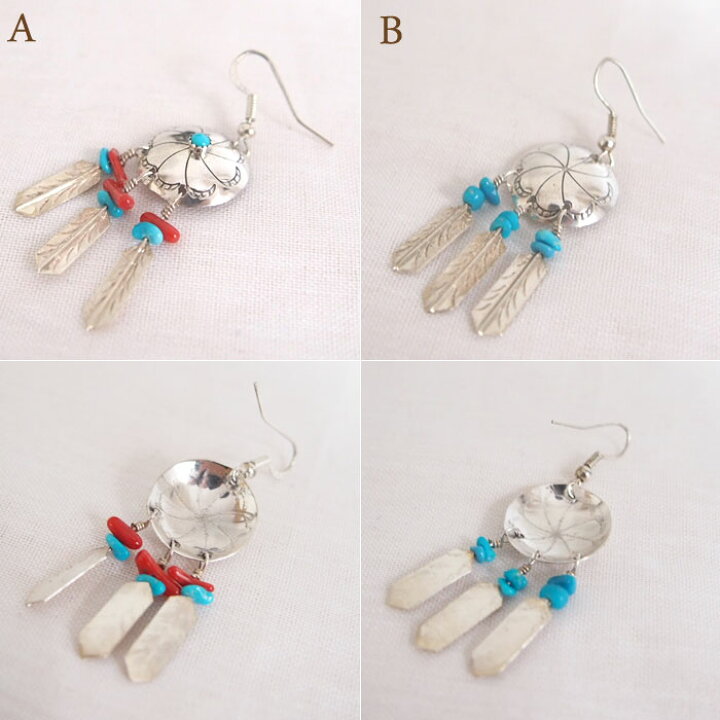 楽天市場】インディアンジュエリー ナバホ コンチョ＆フェザー ピアス 