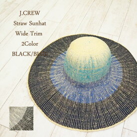 ジェイクルー　レディース ワイドトリム　グラデーション ペーパーストローハット J.CREW Wide Trim Paper Straw Hat
