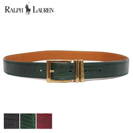 ラルフローレン レディース リザード レザー ベルト/ブラック/レッド/グリーンRalph Lauren Lizard Double Keeper Belt