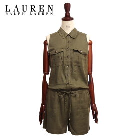 ラルフローレン ローレン レディース リネン ミリタリー オールインワン・サロペット/オリーブLAUREN by Ralph Lauren Romper