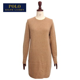 ラルフローレン ポロ レディース レザートリム カシミア混 ウール ニット ワンピース/キャメルベージュPOLO Ralph Lauren Dress