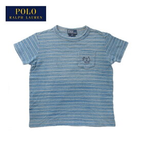 【SALE】【OUTLET】【メール便 可】【KID'S】【POLO by Ralph Lauren】ラルフローレン キッズ　インディゴ ボーダーTシャツ【あす楽対応】