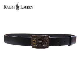 ラルフローレン レディース RL バックル レザー ベルト/ブラックRalph Lauren Belt