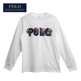 ラルフローレン ポロ キッズ ボーイズ ポロベアー スキー ロゴ プリント 長袖 Tシャツ ロンT/ホワイトPOLO Ralph Lauren Kid's Boy's