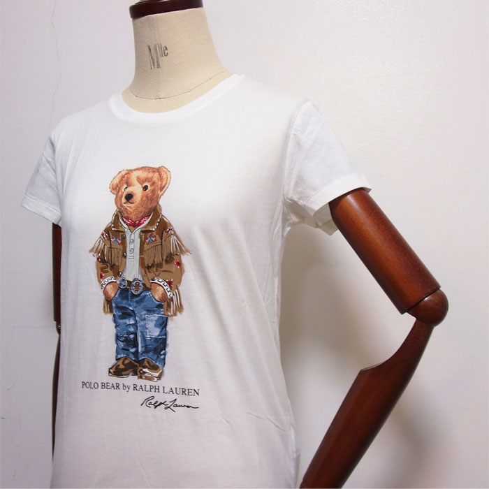 【楽天市場】ラルフローレン ポロ レディース ポロベアー クルーネック Tシャツ ウエスタン/ホワイトPOLO Ralph Lauren  T-shirts: NAVIE