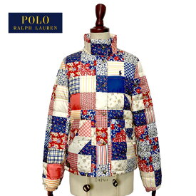 ポロ ラルフローレン レディース パッチワーク柄　ダウンジャケットPOLO Ralph Lauren Patchwork print Down Jacket