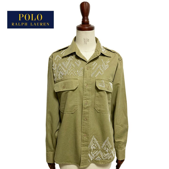 楽天市場】ラルフローレン ポロ レディース ビーズ刺繍 エポレット付き  