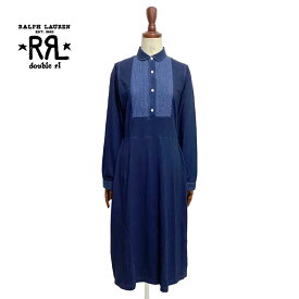 ラルフローレン ダブルアールエル レディース ピンタッグ コットンジャージー インディゴ ドレス/RRL INDIGO COTTON DRESS