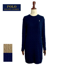 ポロ ラルフローレン レディース ケーブル編み クルーネック コットンニット ワンピースPOLO Ralph Lauren Cable Knit Dress