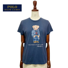 ポロ ラルフローレン レディース デニム&サプライ デニムスタイル ポロベアー ヴィンテージ加工 クルーネック Tシャツ/ネイビーPOLO Ralph Lauren DENIM&SUPPLY Denim Style Polobear T-shirts