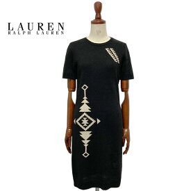 ラルフローレン ローレン レディース 半袖 ニットワンピース ネイティブ柄/ブラック LAUREN Ralph Lauren Short Sleeve Knit Dress