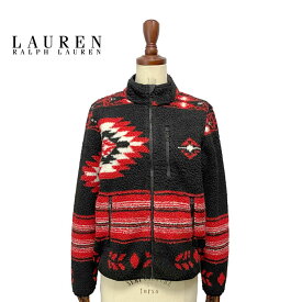 ローレン ラルフローレン レディース ネイティブ柄 ボア フリース ジャケットLAUREN Ralph Lauren Southwestern Style Boa Jacket