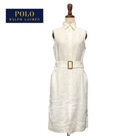 ポロ ラルフローレン レディース ノースリーブ リネン シャツ ワンピースPOLO Ralph Lauren Sleeveless Linen Dress